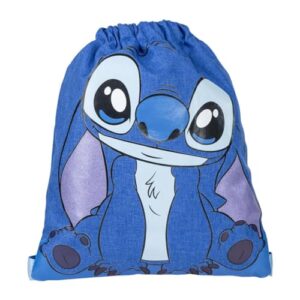 Disney Stitch Turnbeutel mit Kawaii Design, blauer Stoffbeutel mit cartoonhaftem Stitch-Motiv, ideal für Schule und Freizeit.