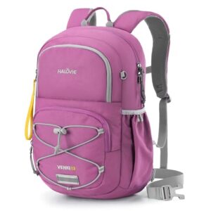 HALOVIE Wanderrucksack in Pink für Kinder, 12L, mit Brustgurt für Jungen und Mädchen im Alter von 3-8 Jahren, ideal für Wandern und Outdoor-Aktivitäten.