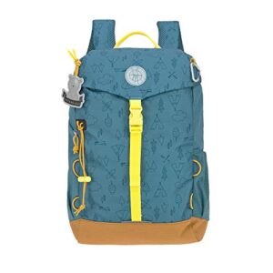 LÄSSIG Kinder Wanderrucksack in Blau mit gepolsterten Schultergurten und Brustgurt, wasserabweisend, ideal für Outdoor-Abenteuer