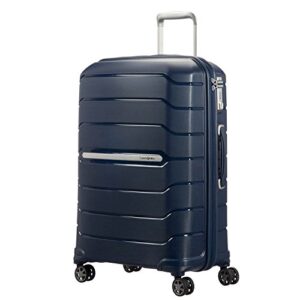 Samsonite Flux Spinner L - erweiterbarer Koffer in Marineblau, 75 cm, 99/111 Liter Volumen, praktische 360° Rollen und integriertes TSA-Schloss für sicheres Reisen.