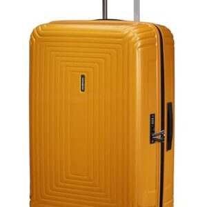 Heller und robuster Samsonite Neopulse Spinner L Koffer in Metallic Radiant Yellow, 75 cm groß, ideal für Reisen mit 94 Litern Volumen.