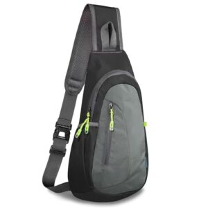 Leichtgewichtige Sling-Tasche für Herren und Damen in Schwarz und Dunkelgrau, ideal für Sport, Reisen und Outdoor-Aktivitäten.