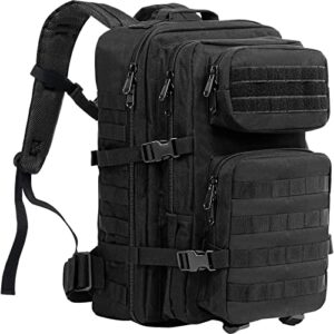 Taktischer Rucksack mit großer Kapazität für Outdoor-Aktivitäten wie Wandern, Jagd und Camping - Schwarz