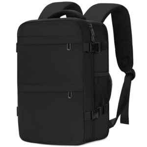 Cmezevi Reiserucksack 20L, 40x20x25 cm, Flugzeug Handgepäck Kompatibel Ryanair/EasyJet, leichte Kabinentasche mit Trolley-Sleeve für Reisen, Schule und Business - Schwarz