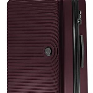 Großer Hartschalenkoffer für Reisen, TSA-Zahlenschloss, 4 Rollen, Check-In Gepäck mit Volumenerweiterung, Burgund