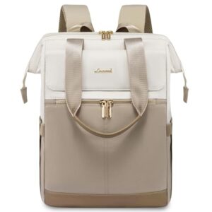 Rucksack Damen, Laptop Schulrucksack Wasserdicht, Schultasche Teenager Backpack Women Elegant Tagesrucksäcke Handtasche 2 in 1, 15,6 Zoll Arbeitstasche Lehrertasche Reiserucksack für Uni Büro