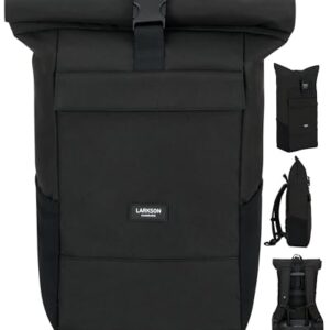 Praktischer Rolltop Rucksack mit Laptopfach für Uni, Arbeit und Fahrrad - Großer Reiserucksack - Wasserabweisend
