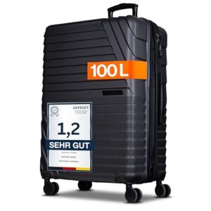 Cocoono Hartschalenkoffer XL aus Anthrazit mit 95 bis 104 Litern Volumen, 8 Rollen und TSA-Schloss für sichere Reise