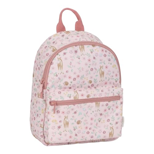 Little Dutch Kinderrucksack mit rosa Farbe und floralem Muster, ideal für Schultage oder Tageausflüge