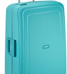 Samsonite S'Cure Hartschalenkoffer 75 cm Groß mit TSA-Schloss und vier Rollen, leichter Reisekoffer in Aqua Blue Farbe