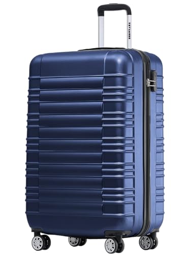 Koffer mit Rollen 55x40x20cm, Hartschalenkoffer Klein, Blauer Reisekoffer mit Rolltrolley und Sicherheitskombinationsschloss