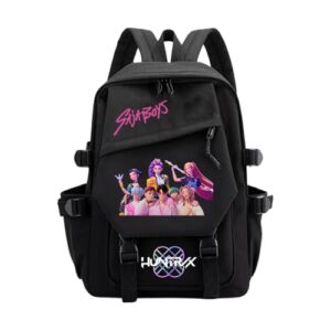 Moderner Schulrucksack mit Anime-Design und K-Pop-Themen, geeignet für Schule, Freizeit und Reisen, unisex und gepolstert.