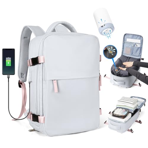 Vakuum Rucksack für Reisen, Airbag Rucksack Vakuum mit Vakuumsystem und Pumpe, wasserdichter Herrenreisetasche