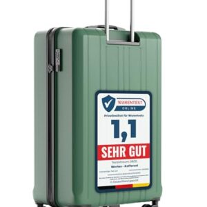 Großer Wertes Koffer mit 100 Liter Fassungsvermögen, TSA-Schloss und doppelten Rollen, ideal für Reisen und als Trolley.