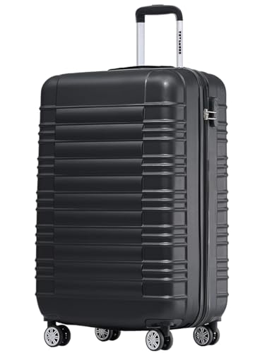 Koffer und Trolley für die Reise, Handgepäck mit Rollen, Hartkoffer klein, Leichter Koffer 55x40x20, Trolley Handgepäck, Reisesuitcase Schwarz