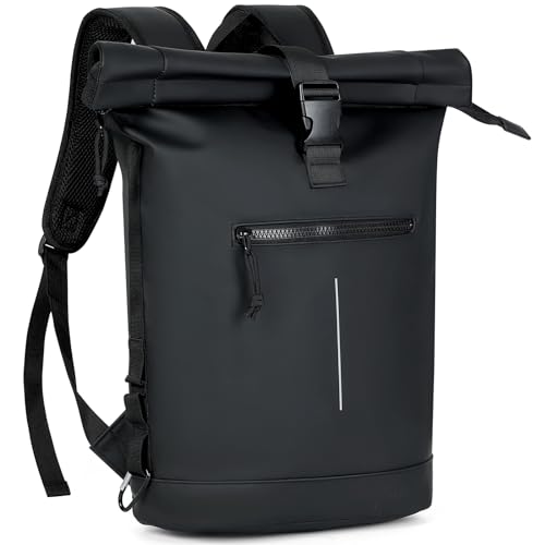 Lekeinchi Rolltop Rucksack - Wasserdicht und Praktisch. Großer Laptop Rucksack mit Computerfach für 17 Zoll Laptop, elegant Reiserucksack Daypack für Reisen, Radfahren, Uni Schule.