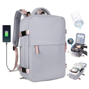 SZLX Vakuum Rucksack Handgepäck Damen, Airbag Rucksack Vakuum mit Vakuumsystem für Reisen, Ryanair Vacuum Reiserucksack mit Pumpe Wasserdicht