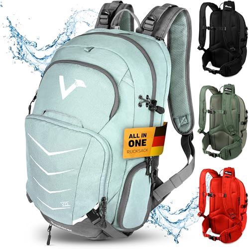 Valkental - Innovativer Rucksack mit perfekter Aufteilung (22L) Erweiterbares Volumen, Wasserfest und Reflektierend, ideal für Wanderungen, Fahrradfahren oder als Alltagsgepäck