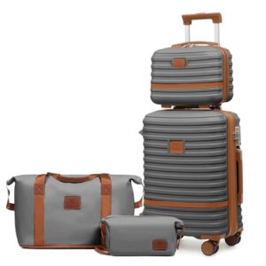Reisegepäck-Set aus Hartplastik mit 4 Rollen und TSA-Schloss, ideal für Reisen und Geschäftsauslandsaufenthalte.