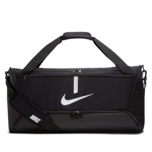 Praktische Reiseecke für Training oder Freizeit von Nike Unisex Academy Team Duffel Bag in schwarz/weiß/blaue Farben, Einheitsgröße