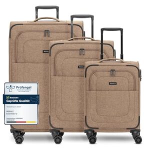 Drei leichte und stabile Reise-Trolleys aus hochwertigem Softcase mit TSA-Schloss für Damen und Herren