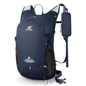 Leichter Rucksack für Wandern, 15L Tagesrucksack mit Brustgurt und abnehmbaren Taillenbändern, perfekt für Herren und Damen für Outdoor-Aktivitäten wie Wandern, Klettern und Reisen