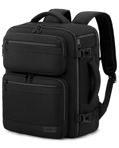 VANKEV Handgepäck 40x30x20cm, Reise-Rucksack für Airlines wie Eurowings, Ryanair, EasyJet und Wizz Air, schwarz