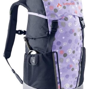 VAUDE Kinder-Rucksack Jungen & Mädchen Puck lila, komfortabeler Wanderrucksack Kinder 14L mit Regenhülle und Lupe