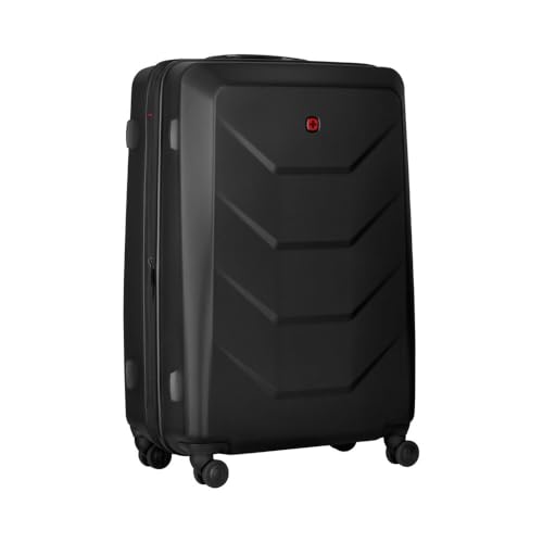 Hartschalenkoffer mit 4 Rollen, Trolley, Sicherheitsschloss, für Damen und Herren zum Reisen und Urlaub in Schwarz