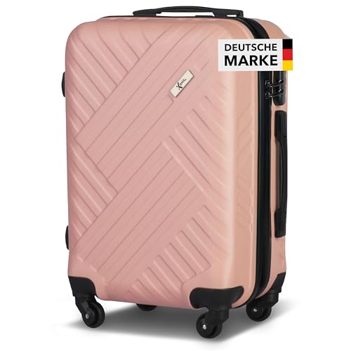 Pastellrosa Reisekoffer mit ABS-Hartschale, 360° Leichtlauf-Rollen und Zahlenschloss - ideal für Reisen in verschiedenen Größen