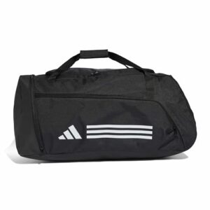 adidas Unisex Essentials 3-Stripes Duffel Bag, schwarz/weiss, L - Reisebegleiter mit komfortablen Tragegriff und robusten Materialien