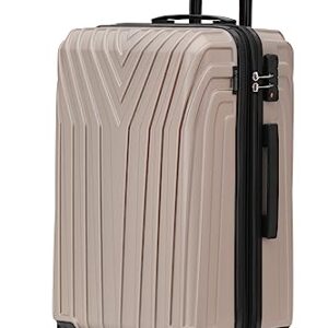 BEIBYE Kofferset Rollkoffer mit Hartschale, TSA-Schloss und Zwillingsrollen für Reisen - 3 Größen (Champagner, 76 cm)