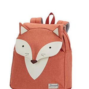 Kinderrucksack aus der Samsonite Happy Sammies Reihe in orangefarbener Farbe mit einem fuchsartigen Design auf dem Deckel. Ein praktischer Begleiter für kleine Freunde.