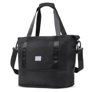 TANTOMI Reisetasche Damen 42x23x40 cm, Wochebdner Bag Sporttasche Faltbar wasserdichte Duffle Bag für Urlaub Camping Reisen