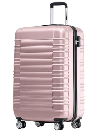 Rosa Handgepäck-Koffer mit Rollen und 360-Grad-Rotationsrädern, kompaktes Design für Reisen, Hartschalenkoffer klein