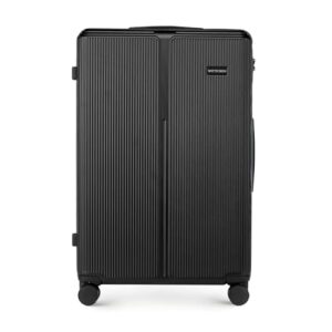 Schwarz, Großkoffer mit Hartschale aus ABS, 4 voll drehbare Doppelräder, Teleskopgriff und Zahlenschloss für Reisen nach Lufthansa/Eurowings/Ryanair