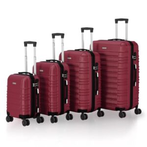 Juskys Hartschale Kofferset mit 4 Teilen, inklusive Zahlenschloss und geräuscharmen Rollen, ideal für Reisen, Ausflüge oder Urlaub