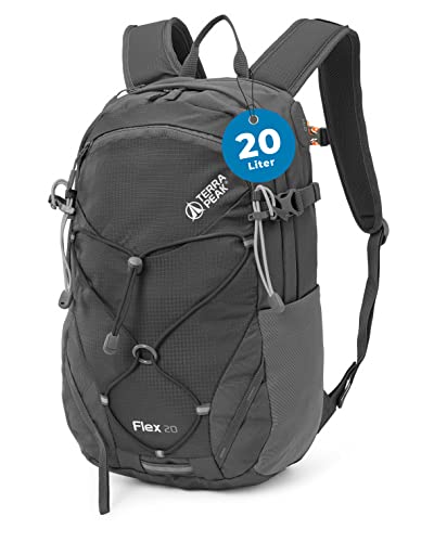 Terra Peak Wanderrucksack 20L, wasserdicht, für Damen und Herren, 20 Liter Volumen, grauer Farbton, ideal für Trekking und Outdoor-Aktivitäten