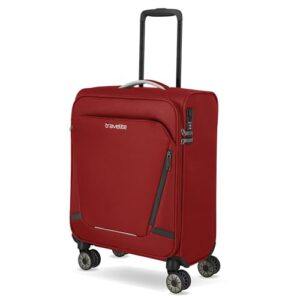 Travelite Handgepäck Koffer mit Aufsteckfunktion und 4 Rollen, ideal für Condor und Ryanair, integriertes Zahlenschloss, bordtoller Jetpack mit superleichter Weichgepäck Trolley-Struktur