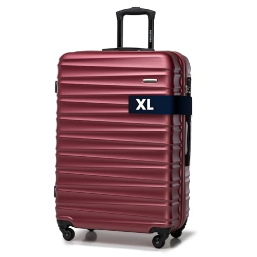 Großer Reisekoffer mit Hartschale und 4 Spinner-Rollen, robust aus ABS gefertigt, ideal für lange Urlaubsreisen oder Familienausflüge