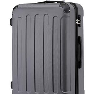 Ein robuster schwarzer Reisekoffer mit Rollen und Griff, ideal für Reisen.