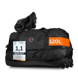 Große Reisetasche mit Rollen 120 L, faltbar und robust, ideale Reisetasche für Urlaub, Sport und Training