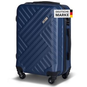 Xonic Design Reisekoffer - ABS Hartschalen Koffer mit 360° Leichtlauf-Rollen und Zahlenschloss in Business Nightblue, Größe M