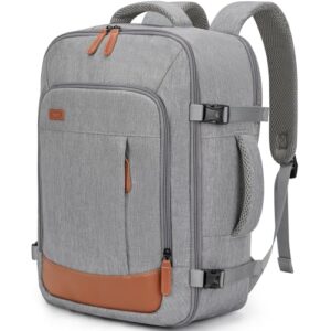 Ergonomischer Reisereise-Rucksack 24L Handgepäck für Damen und Herren, mit Laptopfach für 15,6 Zoll Notebooks, Grauer Reisepacken für Ryanair Wizz Air Eurowings