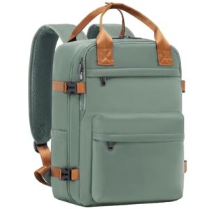 COOLIFE Handgepäck Rucksack für Easyjet Handgepäck 45x36x20, Reiserucksack Handgepack Flugzeug 30L mit Laptopfach für Weekender Kurze Trip, dunkelgrün
