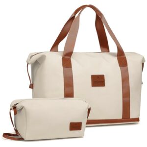 Faltbare Reisetasche für Damen, wasserdichte Sporttasche mit vielen Taschen und großem Fassungsvermögen für kurze Reisen und Urlaube