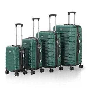 Das perfekte 4-teilige Reisekofferset mit geräuscharmen 360° Rollen, Teleskopgriff und Zahlenschloss für jeden Urlaub oder Trip