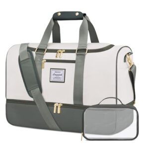 Reisetasche für Urlaub, Reisebegleiter, Tasche mit Kulturtasche, Schuhfach und Nassfach, Wasserdichte Sporttasche, Strandtasche für Flugzeug, Camping, Urlaub