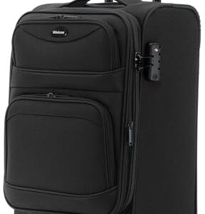 Stoffkoffer mit Frontfächern, TSA-Schloss und verdecktem Namensschild, erweiterbar mit 15% Extra-Volumen