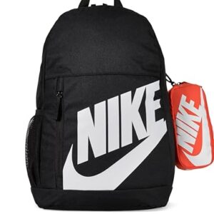 Nike Rucksack für ältere Kinder, 20 Liter, schwarz/orange/weiss, ideal für Schule oder Outdoor-Aktivitäten